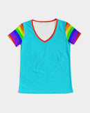 Rainbowbrite Ladies V-Neck Tee-7