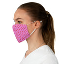 Valentine's Red Hearts Pink Fabric Face Mask-3