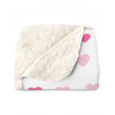 Pink Hearts Sherpa Fleece Blanket-1