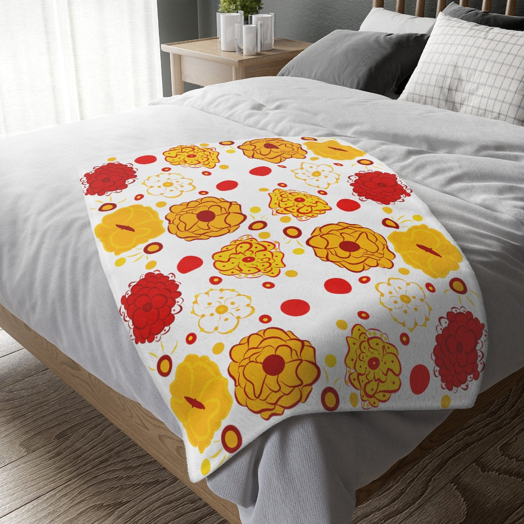 Sunshine Bouquet Velveteen Minky Blanket