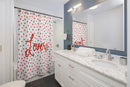 Valentine's Red Hearts Lovers Shower Curtains-2