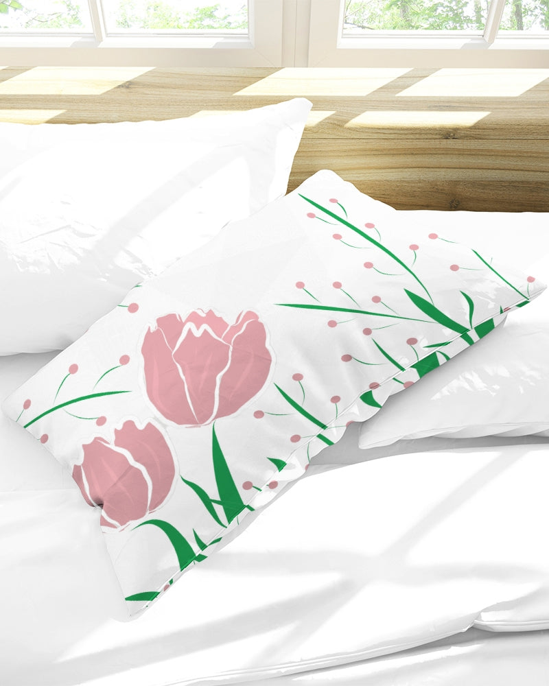 Peach Tulip Vine Queen Pillow Case