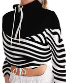 Zebra Print Ladies Cropped Windbreaker-1