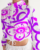 Love Flower Ladies Cropped Windbreaker-1