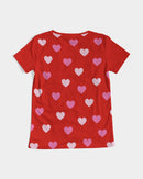 Pink Hearts Ladies V-Neck Tee-8
