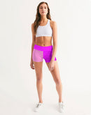 Pink Pink Ladies Mid-Rise Yoga Shorts-3