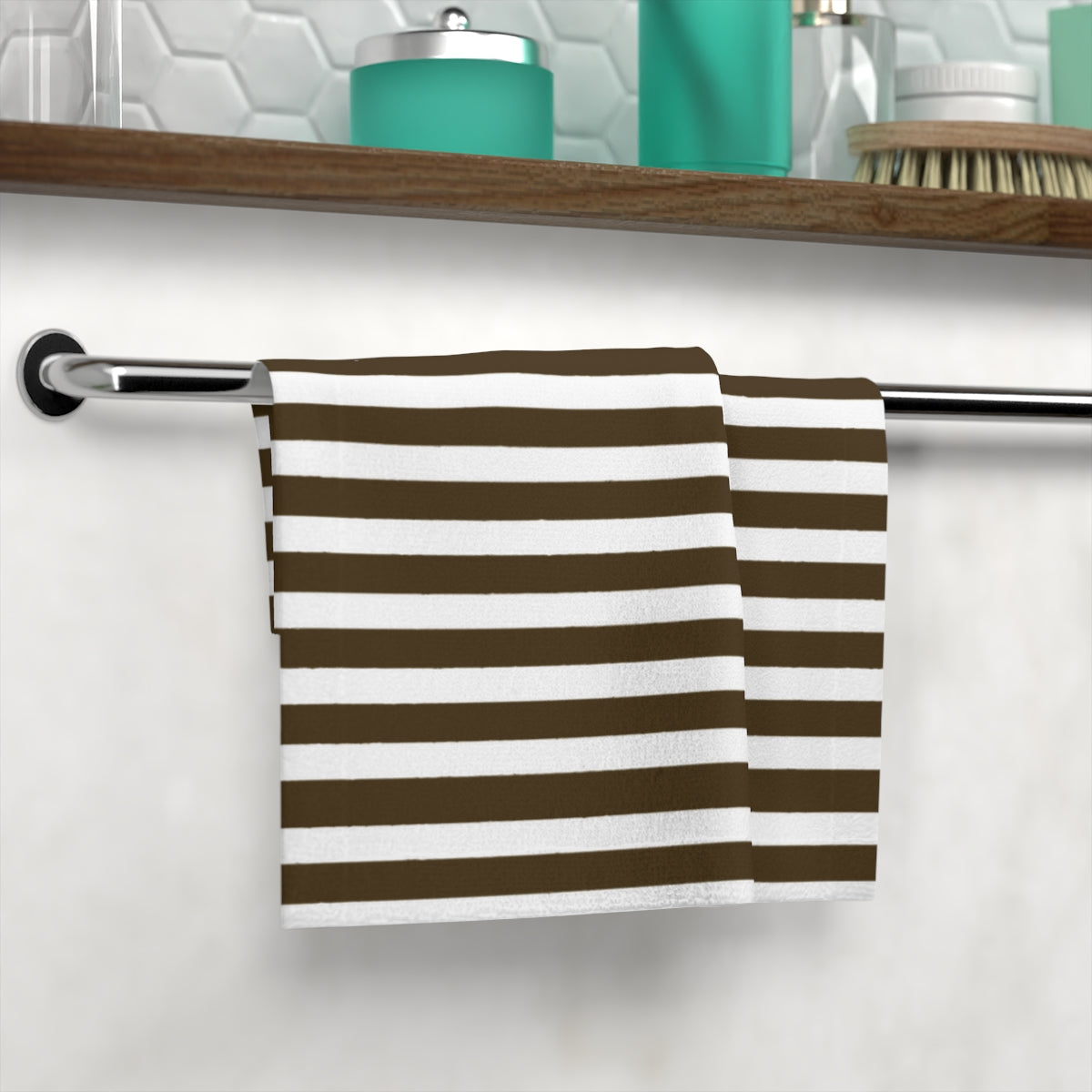 Black/White Stripe Face Towel