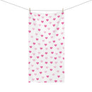 Pink Hearts Large Premium Towel-4