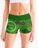 Green Fusion Ladies Mid-Rise Yoga Shorts-1
