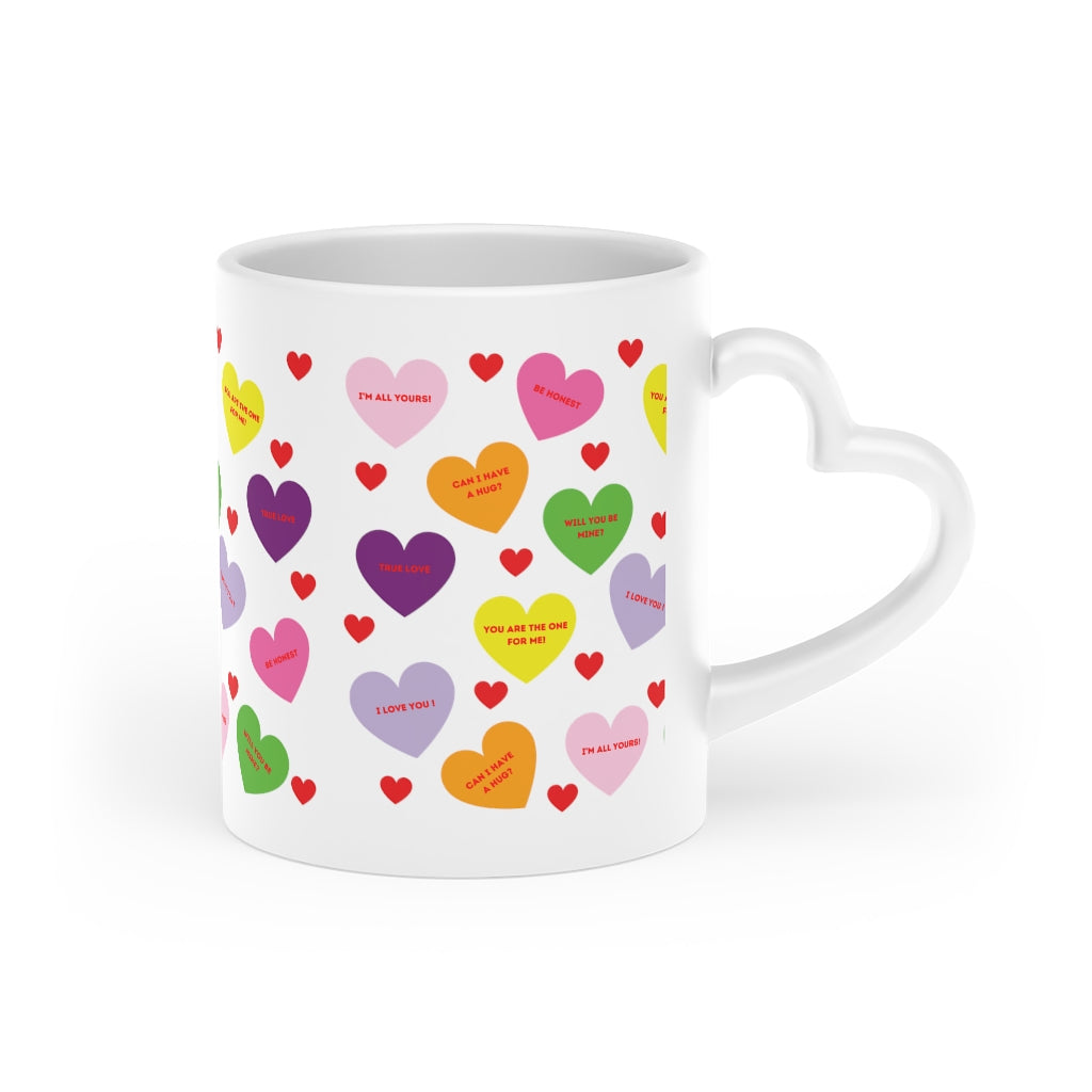 Sweet Tart Hearts-Heart Shaped Handle Mug