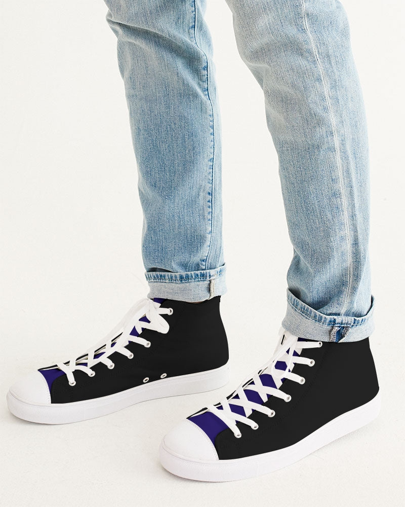 Black and Blue Hightop Men's Shoes