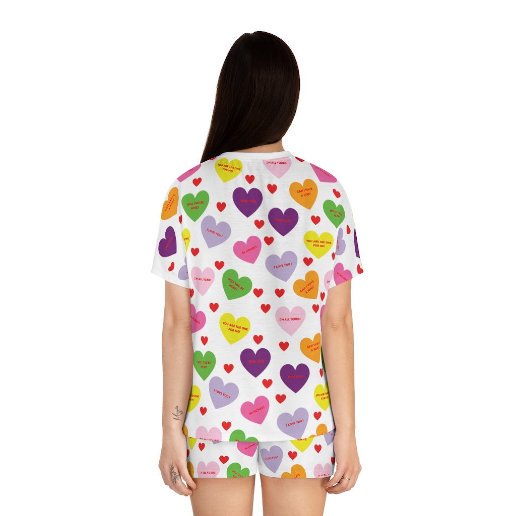 Sweet Tart Hearts Ladies Short Pajama Set