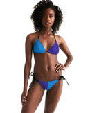 Blue Turqu Ladies Triangle Bikini Swim Suit-5