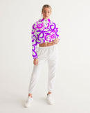 Love Flower Ladies Cropped Windbreaker-6