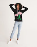 Peach Tulip Ladies Black Hoodie-6