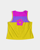 Cali Flower Ladies Cropped Tank-8