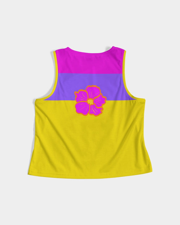 Cali Flower Ladies Cropped Tank