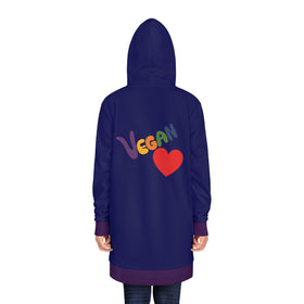 Vegan Heart Ladies Hoodie Dress - 0