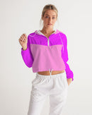 Pink Pink Ladies Cropped Windbreaker-4