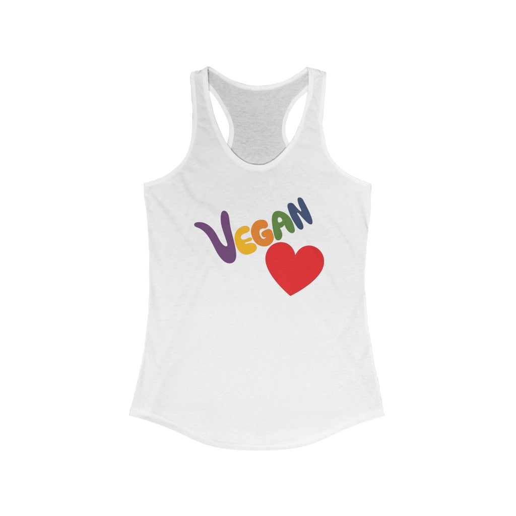 Vegan Heart Ladies Racerback Tank