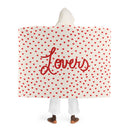 Valentine's Red Hearts Hooded Sherpa Fleece Blanket-2