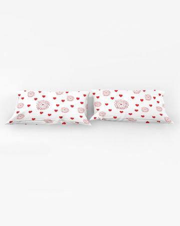 Valentine's Red Hearts and Roses King Pillow Case - 0