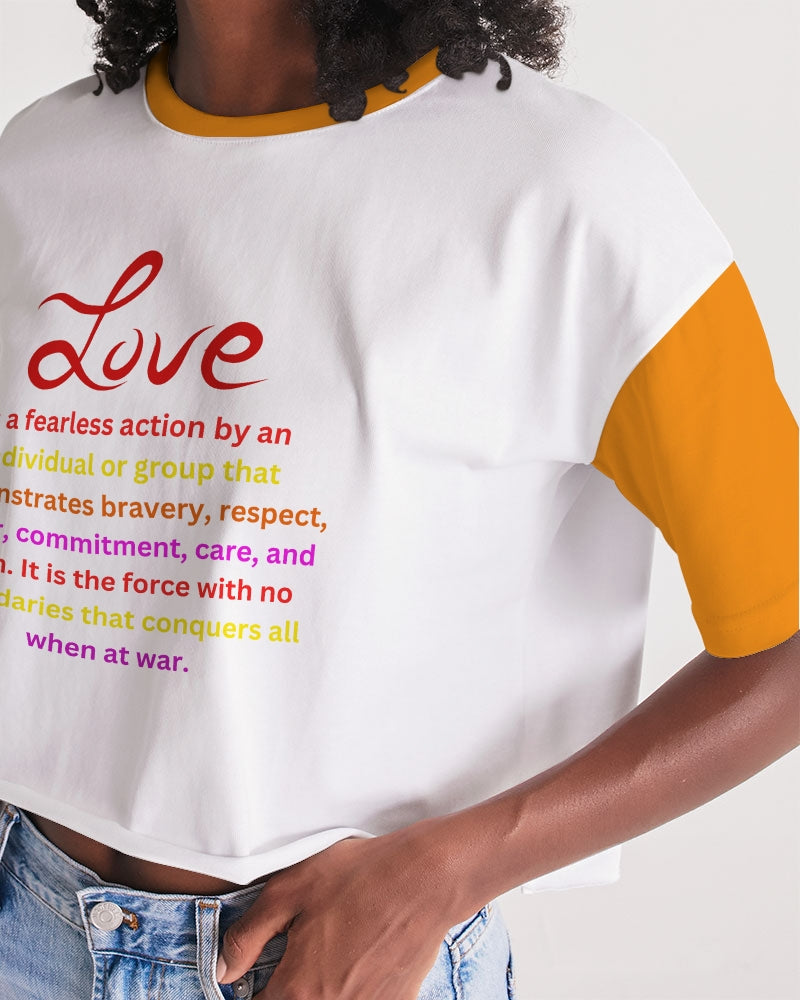 LOVE IS Ladies Lounge Cropped Tee