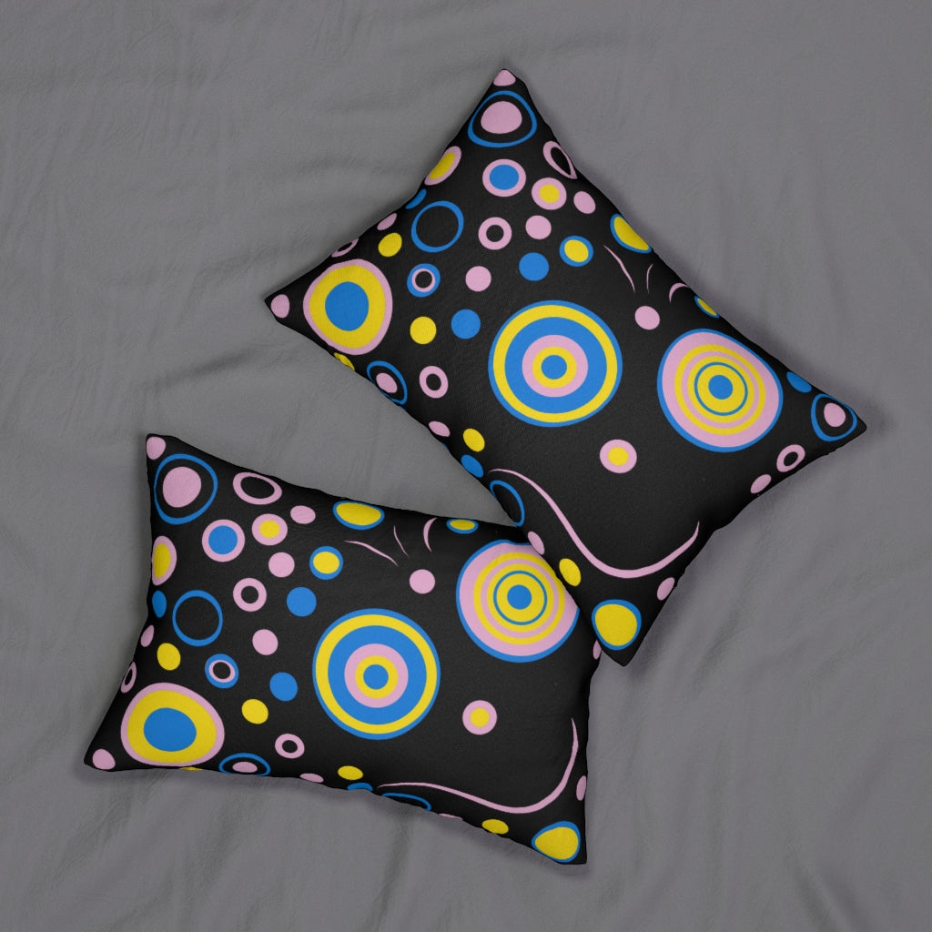 Cutey Pastel Black Spun Polyester Lumbar Pillow