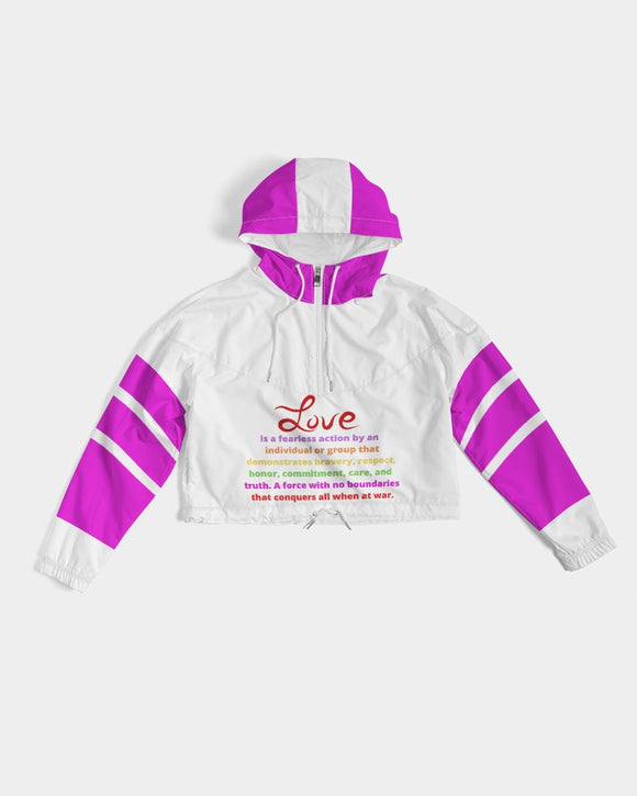 LOVE IS Ladies Cropped Windbreaker