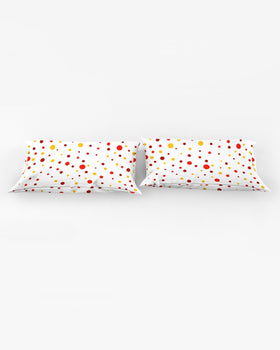 Red and Yellow dot world King Pillow Case - 0