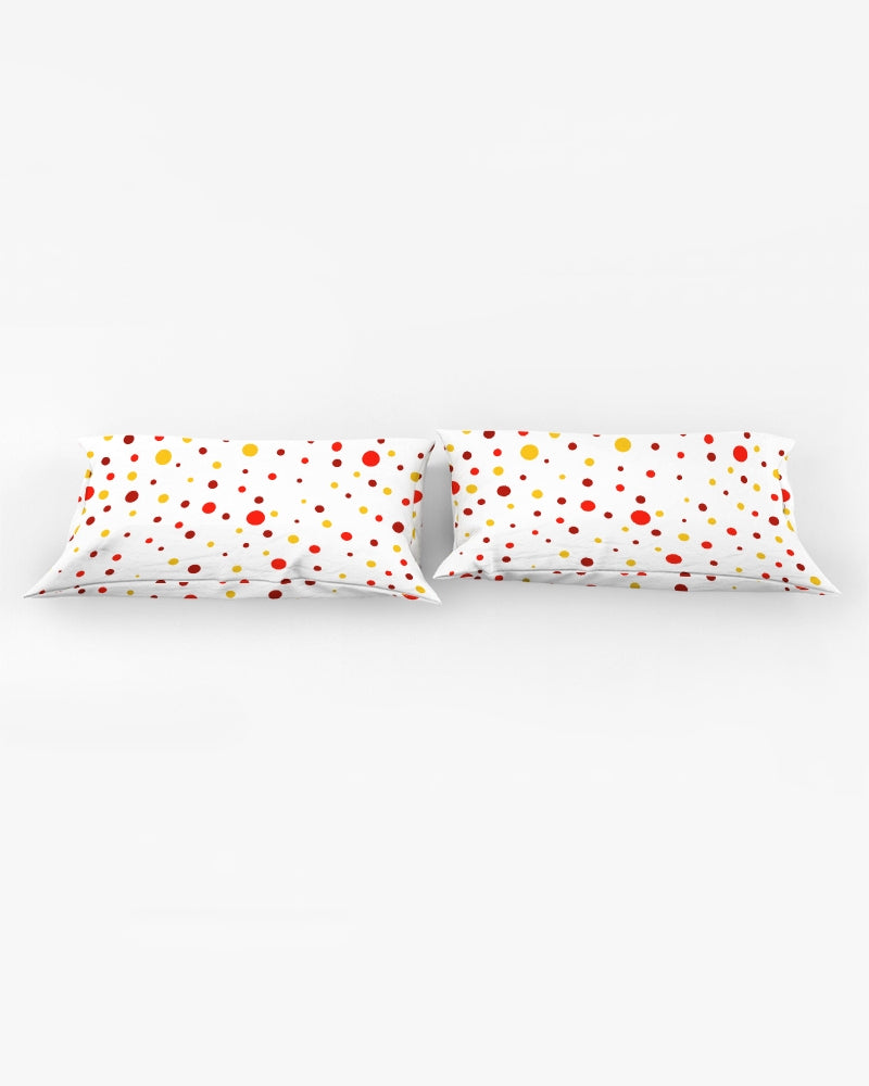 Red and Yellow dot world King Pillow Case - 0