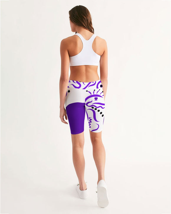 Purple Dragon Ladies Mid-Rise Bike Shorts