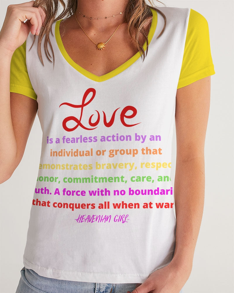 LOVE IS Ladies V-Neck Tee