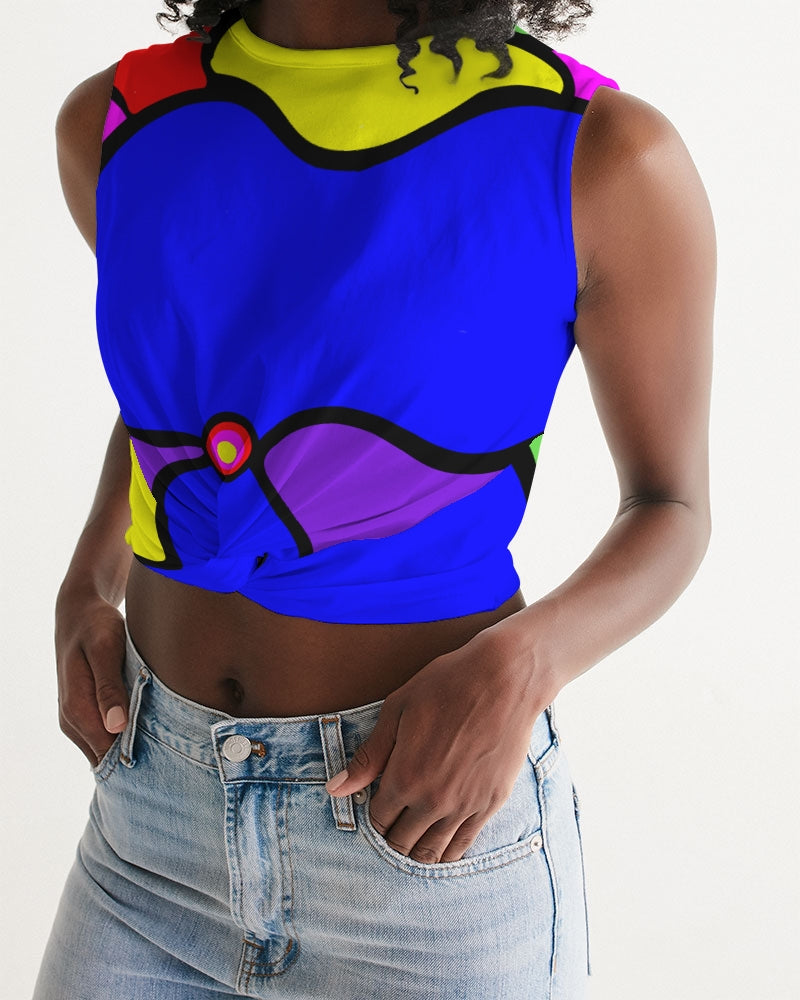 Tibetan Apple Ladies Twist-Front Tank