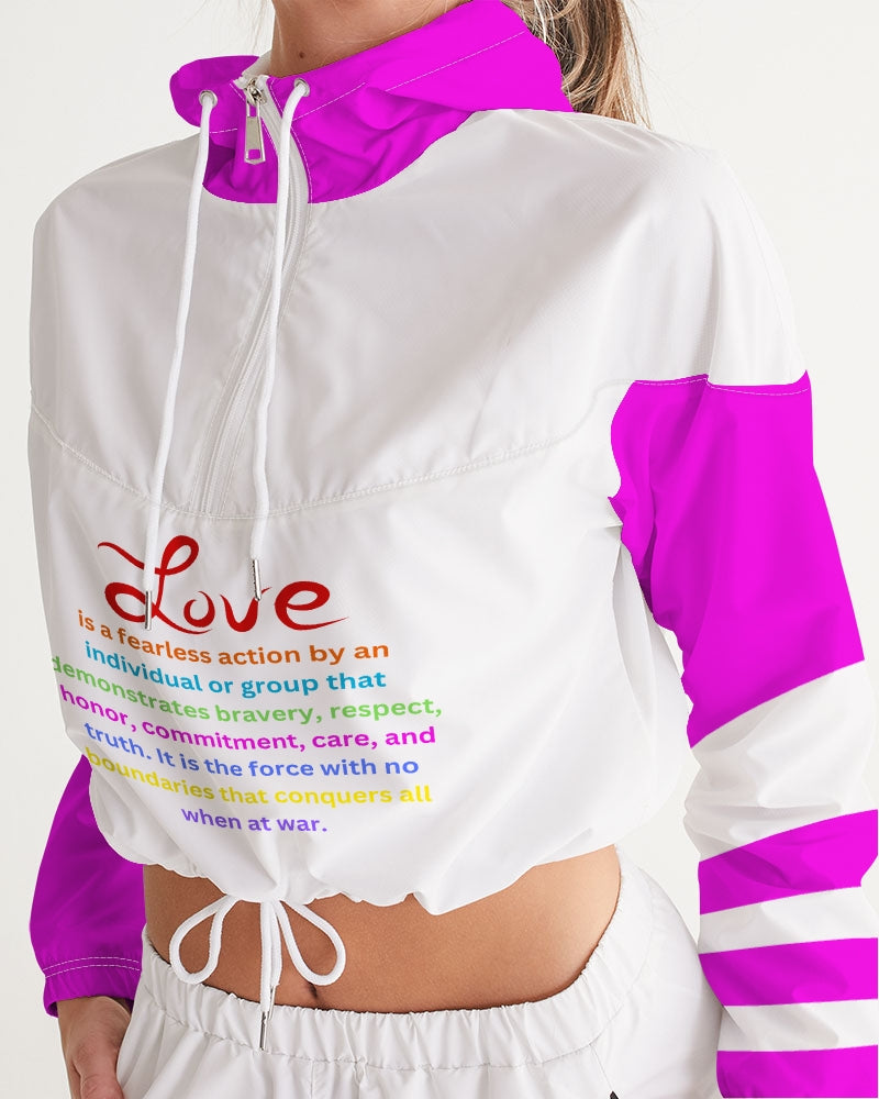 LOVE IS Ladies Cropped Windbreaker