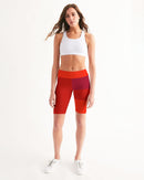 Berry Cherry Ladies Mid-Rise Bike Shorts-3