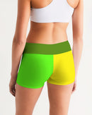 Lemon Lime Ladies Mid-Rise Yoga Shorts-2