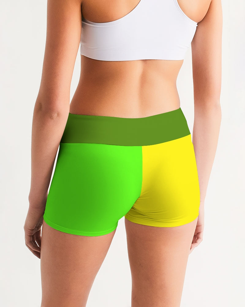 Lemon Lime Ladies Mid-Rise Yoga Shorts - 0