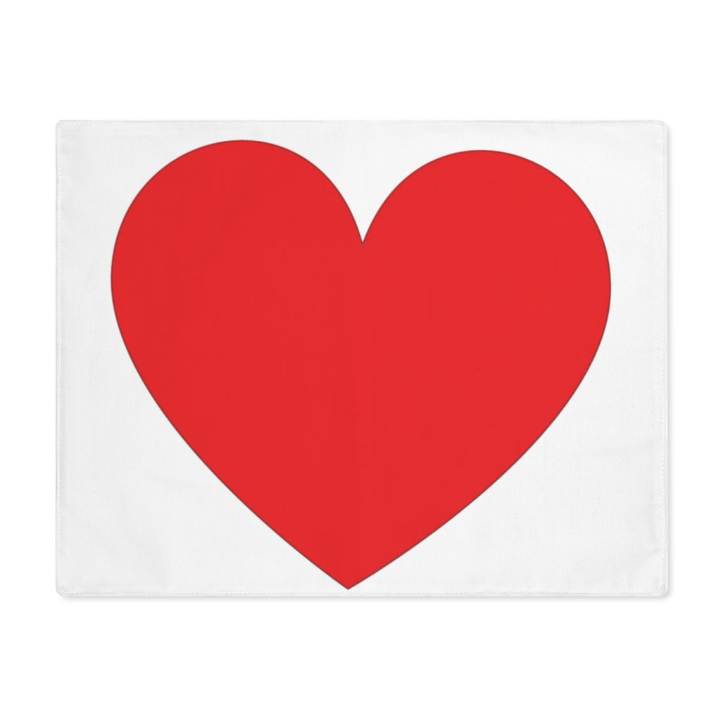 Big Red Heart White Placemat