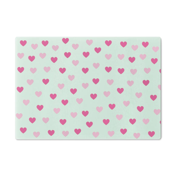 Pink Hearts Cutting Board