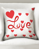 Valentine's Red Hearts LOVE 20x20 Throw Pillow Case-1