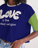 Love Is The Greatest Religion Ladies Lounge Cropped Tee-4