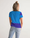 Blue Turqu Ladies V-Neck Tee-5