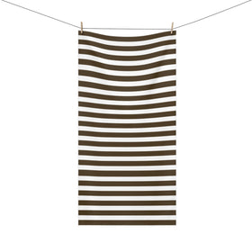 Black /White Stripe Mink-Cotton Towel - 0