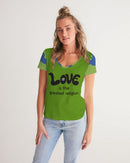 Love Is The Greatest Religion V-Neck Tee (QR CODE ON BACK for Brand Supporters)-4