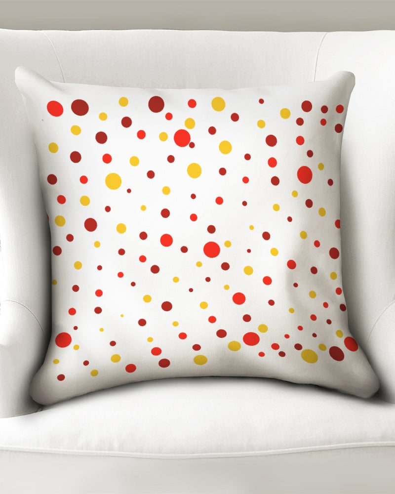 Red and Yellow dot world 20x20 Throw Pillow Case