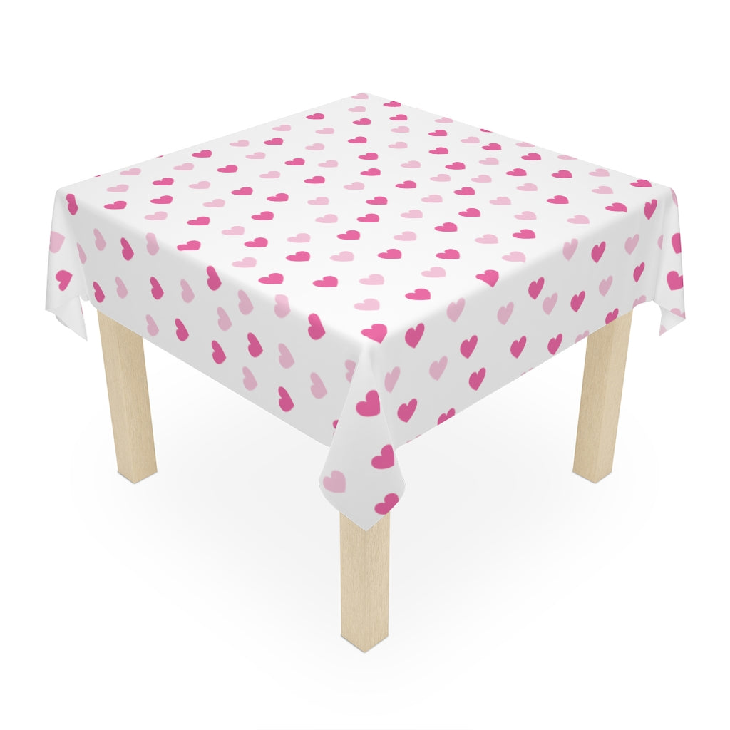 Pink Hearts Table Cloth