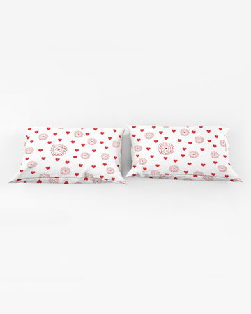 Valentine's Red Hearts and Roses Queen Pillow Case - 0
