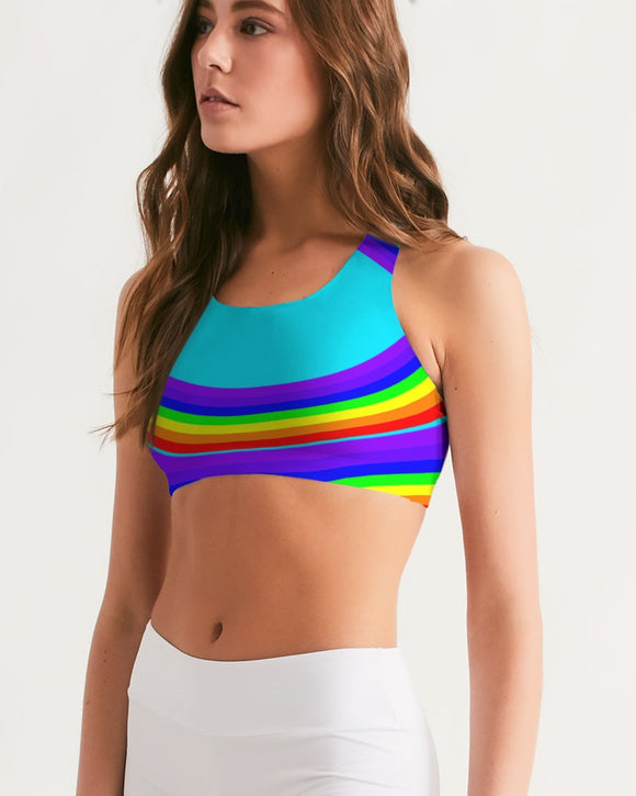 Rainbowbrite Aqua Ladies Seamless Sports Bra