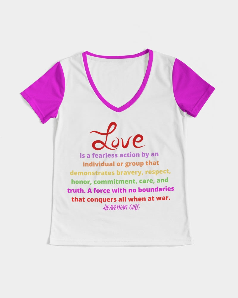 LOVE IS Ladies V-Neck Tee